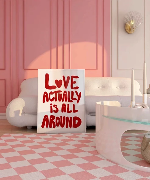 Çerçevesiz Poster Love Actually Tipografi - Resim 3