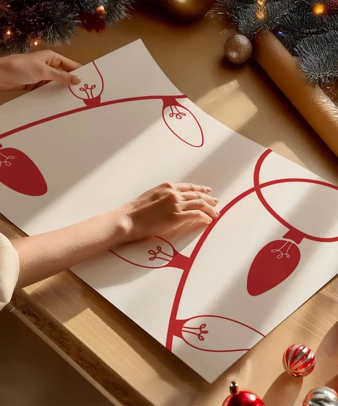 Çerçevesiz Poster Minimal Noel Işığı - Resim 2