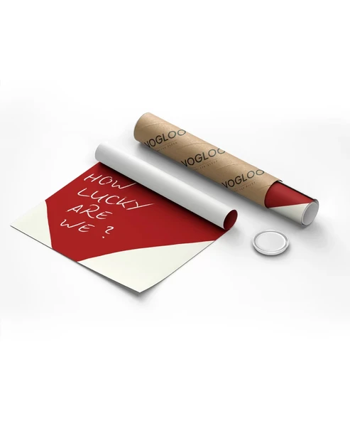 Çerçevesiz Poster How Lucky Are We Kalp Tasarımlı - Resim 8