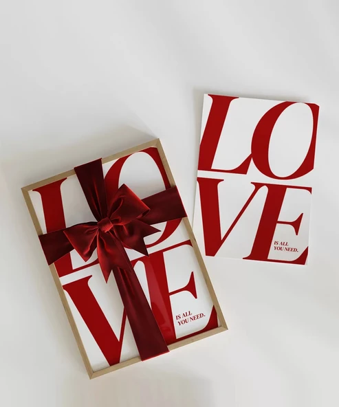 Çerçevesiz Poster Love Is All You Need - Resim 2