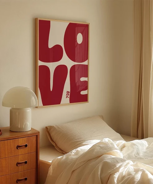 Çerçevesiz Poster LOVE You Büyük Harf Tipografik - Resim 5