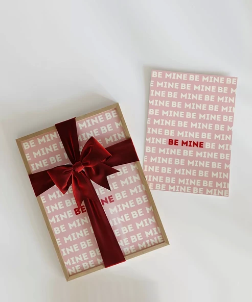 Çerçevesiz Poster Be Mine Tipografik Aşk - Resim 2