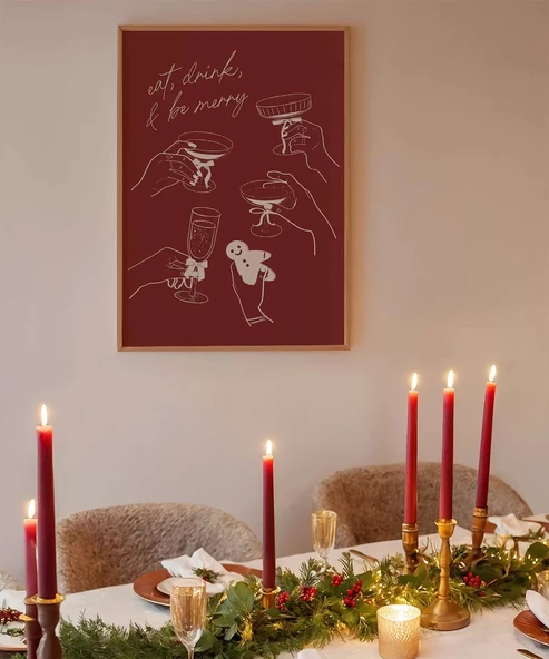 Çerçevesiz Poster Sıcak Yılbaşı Sofrası ürün görseli