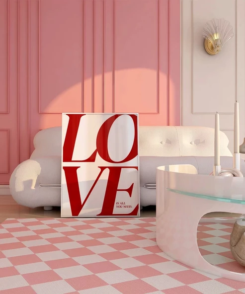 Çerçevesiz Poster Love Is All You Need - Resim 5