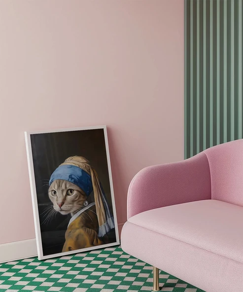 Çerçevesiz Poster Kediyle Yeniden - Resim 4