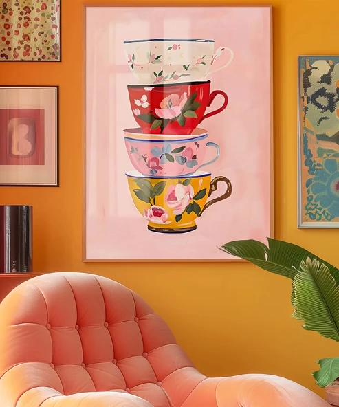 Çerçevesiz Poster Pastel Ev Hali - Resim 3