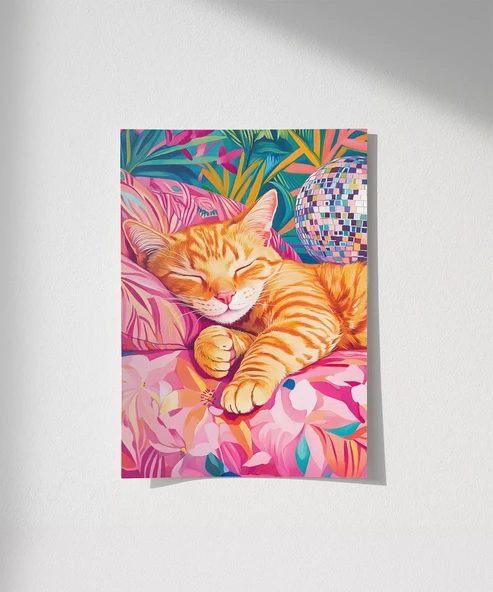 Çerçevesiz Poster Palmiyeler Altında Şekerleme ürün görseli