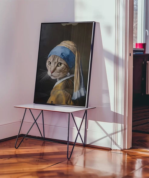 Çerçevesiz Poster Kediyle Yeniden - Resim 3