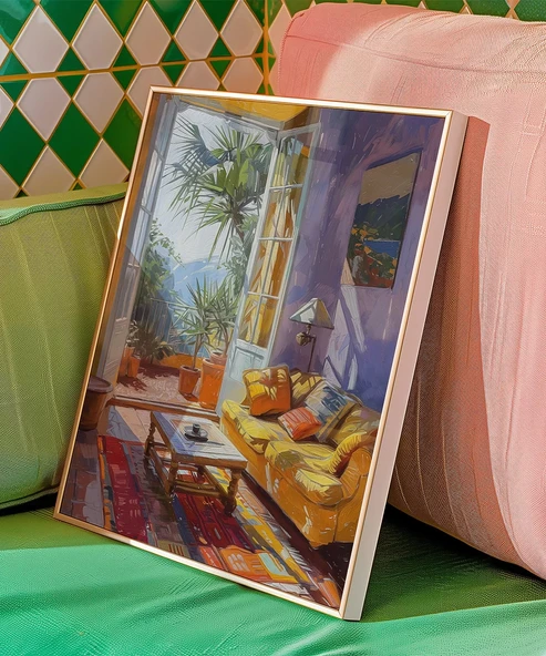 Çerçevesiz Poster Akdeniz İç Mekânları - Resim 5