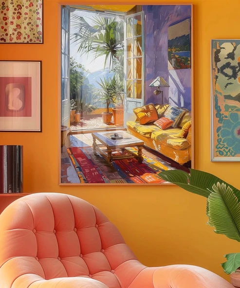 Çerçevesiz Poster Akdeniz İç Mekânları - Resim 4