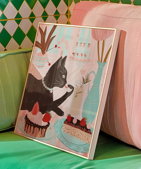 Çerçevesiz Poster Pati ve Pastalar - Resim 5