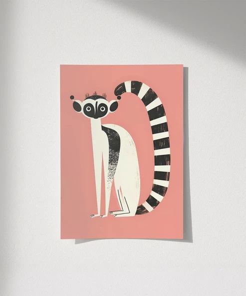 Çerçevesiz Poster Lemur Günlükleri