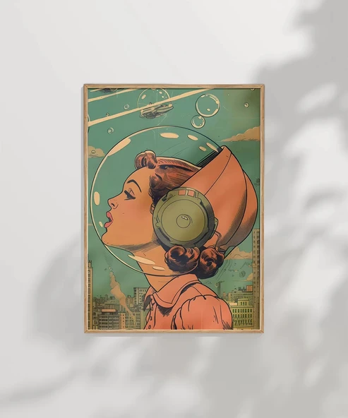 Çerçevesiz Poster Uzay Kadınları - Resim 6