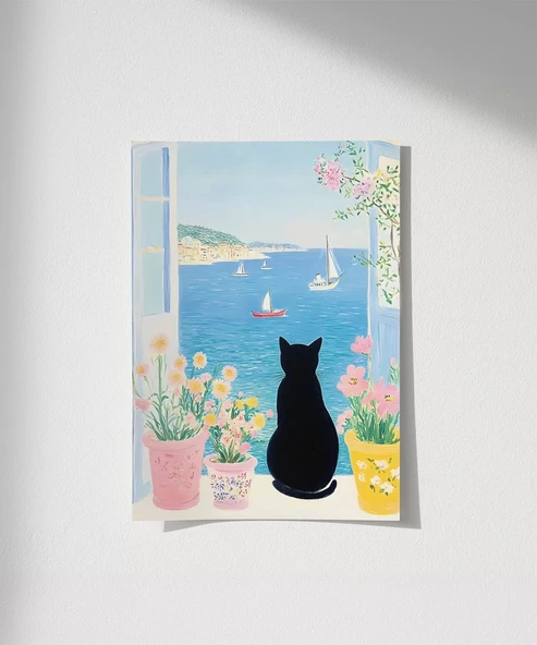 Çerçevesiz Poster e Chat et la Mer ürün görseli