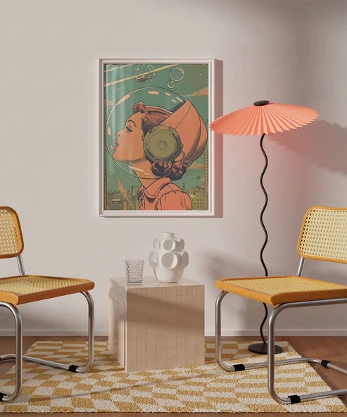 Çerçevesiz Poster Uzay Kadınları - Resim 4