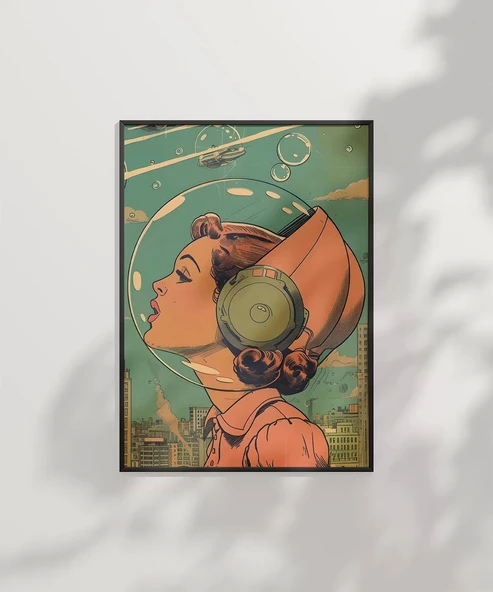 Çerçevesiz Poster Uzay Kadınları - Resim 7