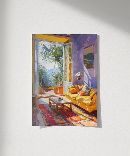 Çerçevesiz Poster Akdeniz İç Mekânları ürün görseli