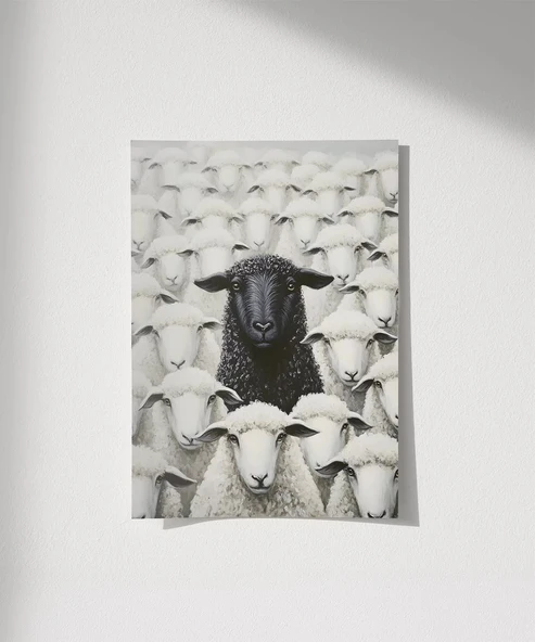 Çerçevesiz Poster Sürünün Tam Ortasında ürün görseli