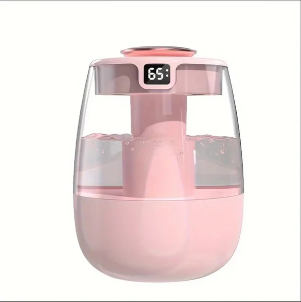 PEMBE BÜYÜK KAPASİTELİ 1.3 LT USB ULTRASONİK OFİS ODA VE ARABA HAVA NEMLENDİRİCİ BUHAR MAKİNESİ AROMA DİFİZÖRÜ ÇİFT PÜSKÜRTME - 2