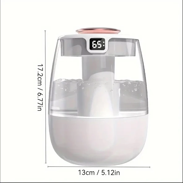 BÜYÜK KAPASİTELİ 1.3 LT USB ULTRASONİK OFİS ODA VE ARABA HAVA NEMLENDİRİCİ BUHAR MAKİNESİ AROMA DİFİZÖRÜ ÇİFT PÜSKÜRTME - 6