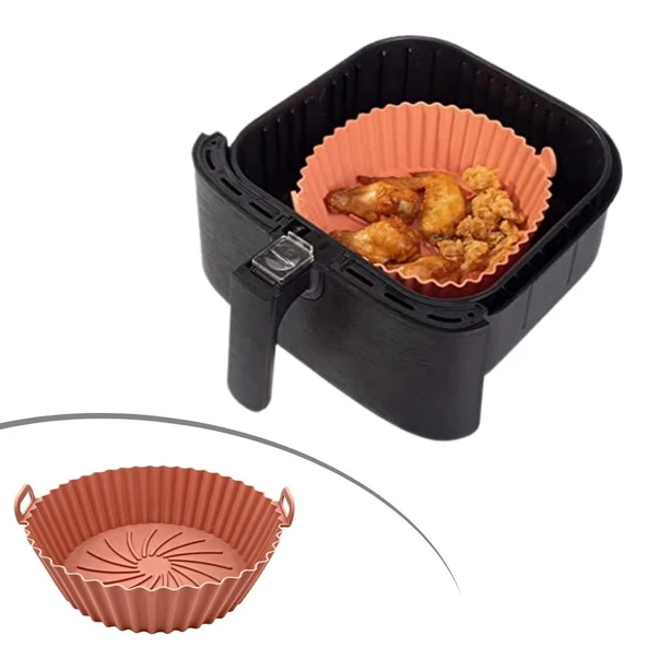 BUFFER® Renkli Isıya Dayanıklı Yıkanılabilir Silikon Fırın Ve Airfryer Yuvarlak Model Pişirme Matı 20 Cm ürün görseli 1