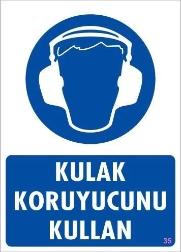 Kulak Koruyucu Kullan Uyarı Levhası 25x35 KOD:35 ürün görseli