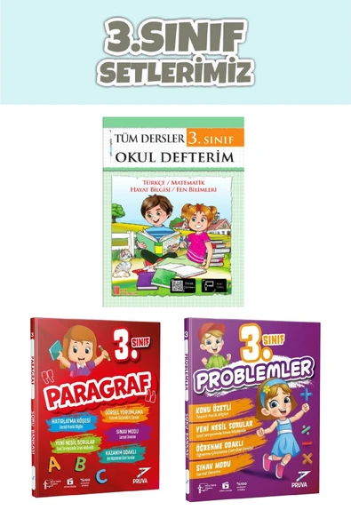 3.Sınıf Okul Defterim+Paragraf+Problem Kitabı ürün görseli 1