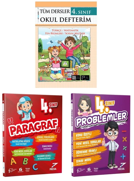 4.Sınıf Okul Defterim+Paragraf+Problem Kitabı - Resim 3