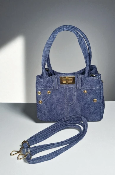 Kadın Ayarlanabilir Askılı Kot El Ve Omuz Çantası