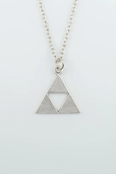 The Legend Of Zelda - Üçgen Gümüş Kaplama Düz Zincir Kolye ürün görseli 1