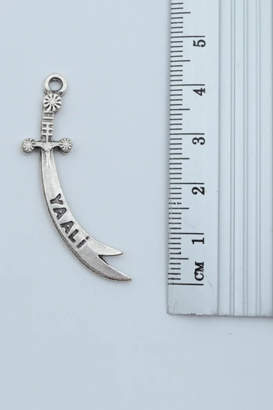 Zülfikar Kılıcı Gümüş Kaplama Örme Zincir Kolye - Resim 2