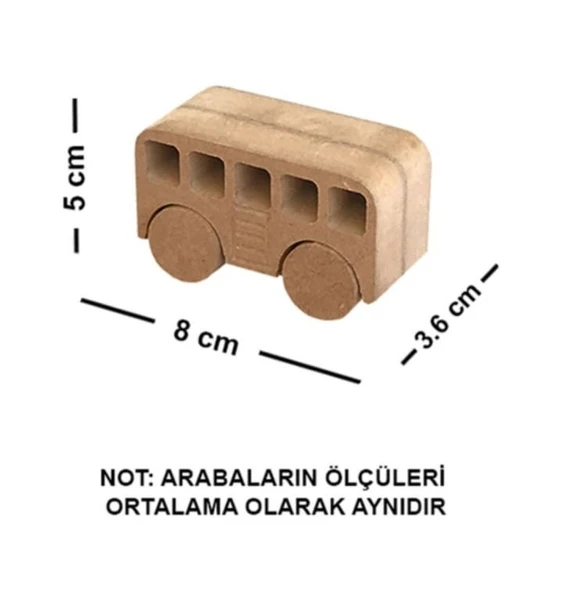 Ahşap Oyuncak 6 Araba Seti 6 Boya Seti Ve Fırça Hediyeli - 2