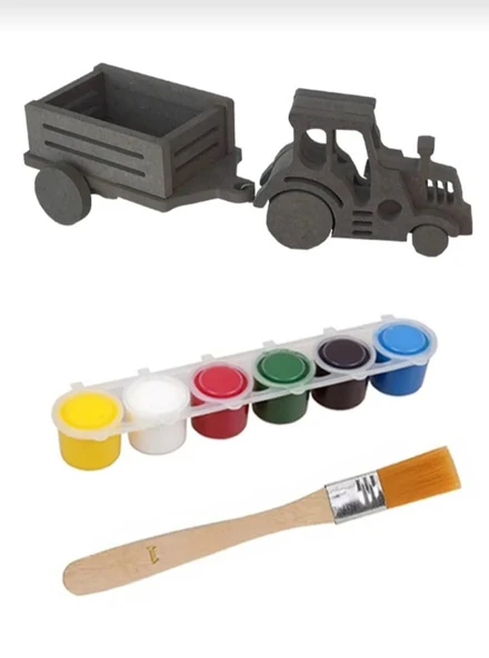 Ahşap Oyuncak Traktör ve Römork Seti