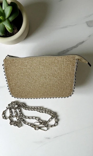 Kadın Ayarlanabilir Askılı Boncuk Detaylı El Ve Omuz Çantası - 2