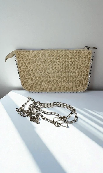 Kadın Ayarlanabilir Askılı Boncuk Detaylı El Ve Omuz Çantası