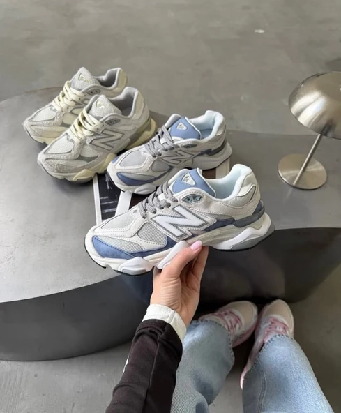 New Balance 9060 Pearl Grey Linen - Resim 3