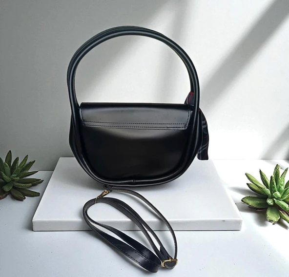 Kadın Mıknatıslı Kapak Ayarlanabilir Askılı Suni Deri Fularlı El Ve Omuz Çantası - 10