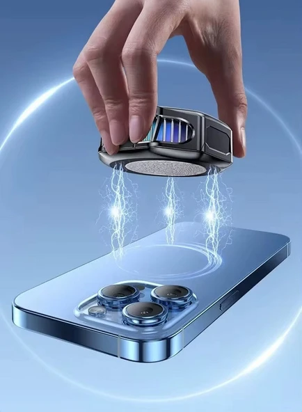 BL-01 Manyetik Cep Telefon Soğutma Fanı Radyatör Soğutucu Kablolu Işıklı Dereceli - 5