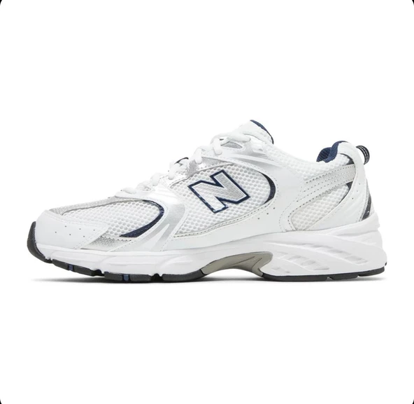 New Balance 530 White Silver Navy - Resim 5