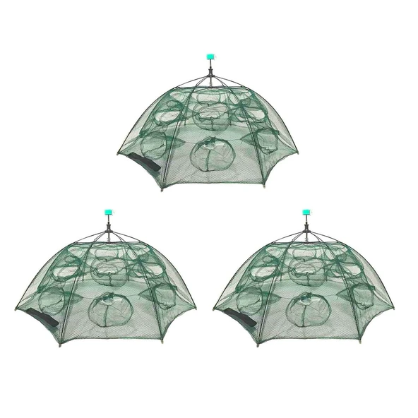 Şemsiye Balık Tuzağı 3 Adet 16 Göz Yengeç Kuş Balık Yakalama Tuzağı ürün görseli