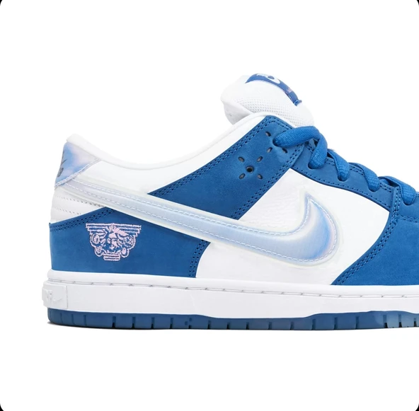 Nike SB Dunk Low x Born x Raised White Blue - Resim 5