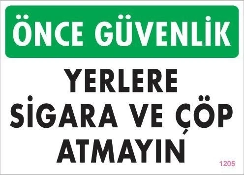 Sigara ve Çöp Atmayın Uyarı Levhası 25x35 KOD:1205 ürün görseli
