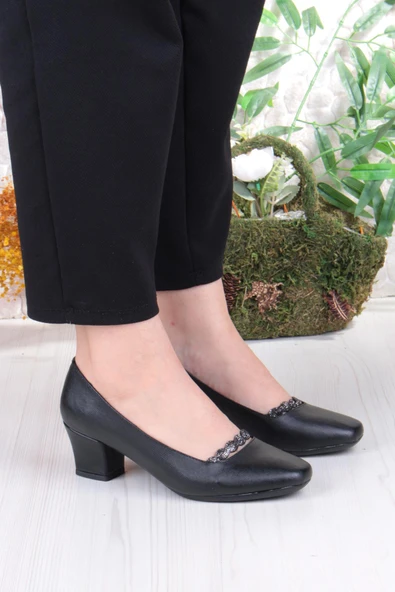 Fort 168689 Nur Taş Detaylı Alçak Topuklu Kadın Ayakkabı - Resim 2