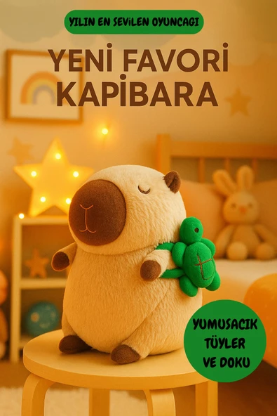 Cappy Capybara Peluş 40 CM CappySnug CapyBerry CappyLush - Resim 4
