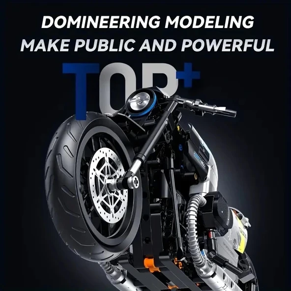 Teknik Motosiklet Yapım Seti 508 parça 1:8 Ölçekli 8+ yaş Model Kiti hediye yapı blok oyuncak seti - 3