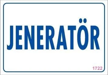 Jeneratör Uyarı Levhası 17,5x25 KOD:1722 ürün görseli