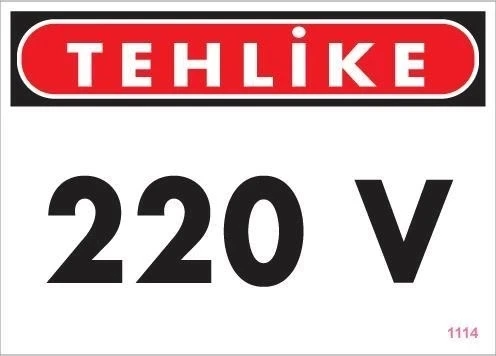 220 V Teklike Uyarı Levhası 25x35 KOD:1114 ürün görseli
