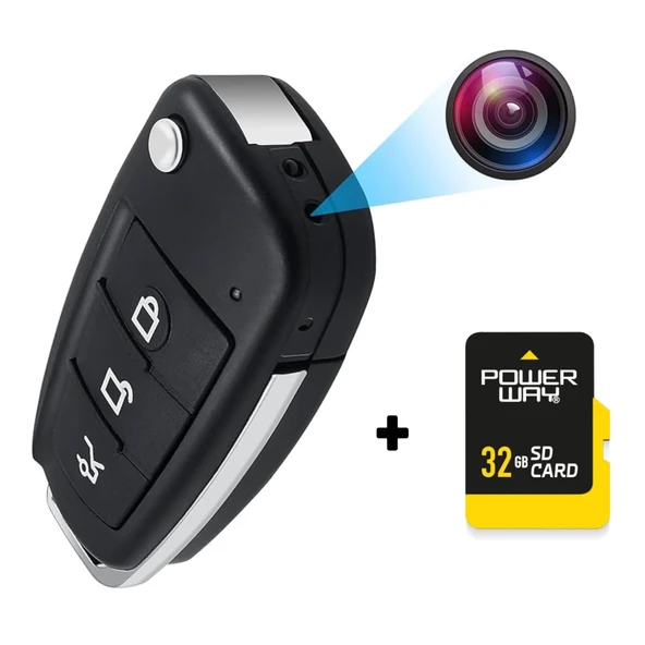 1080P HD Audi Kumandası Görünümlü Mini Kamera Gece Görüşlü, Hareket Algılayıcılı, 32GB Hafıza Kartı Hediyeli ürün görseli