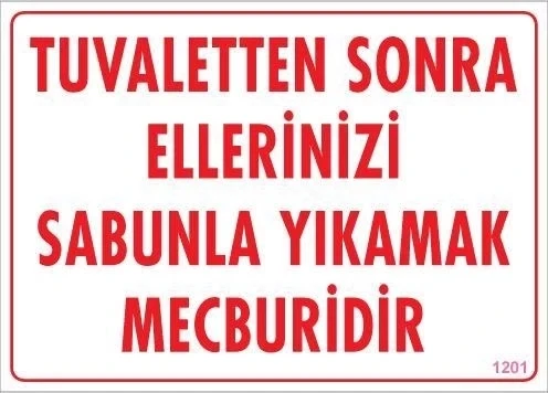 Ellerinizi Yıkayınız Uyarı Levhası 25x35 KOD:1201 ürün görseli