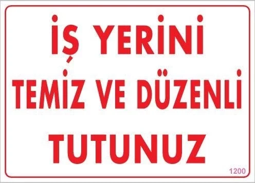 Temizlik Düzen Uyarı Levhası 25x35 KOD:1200 ürün görseli